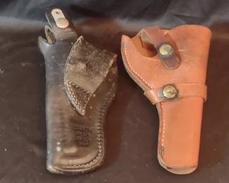 Leather gun holsters