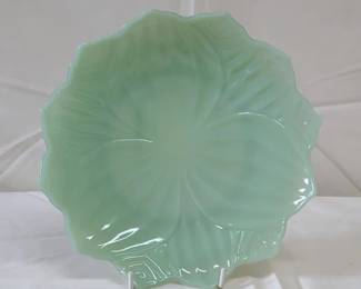 Vintage Anchor Hocking Fire-King jadeite 'lotus leaf' salad plate