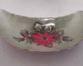 Lefton poinsettia bone dish