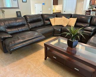 Leather sectional
