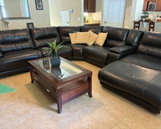Leather sectional