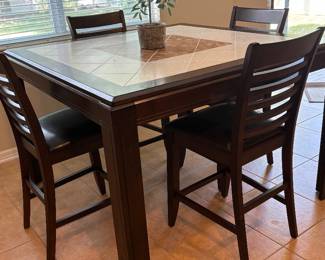 High top wood table and  chairs