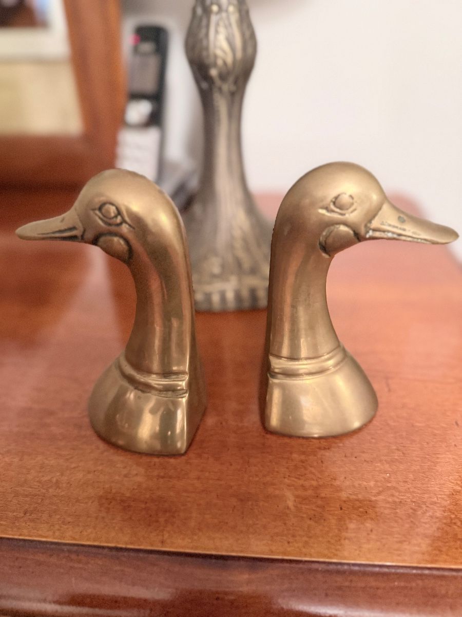 Brass Duck-head Bookends