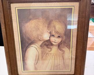 Margaret Keane Lithograph “A Little Kiss”
