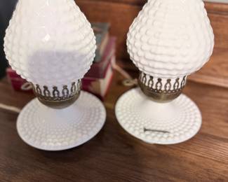 Hobnail Milk Glass Lamps