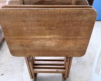 VTG Wooden TV Trays 