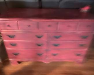 Red Painted Chest