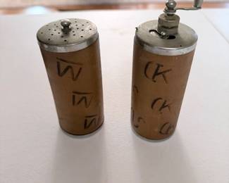 VTG Wooden salt shaker & Pepoer Grinder 