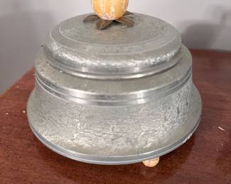 Textured Metal Musical Powder Box