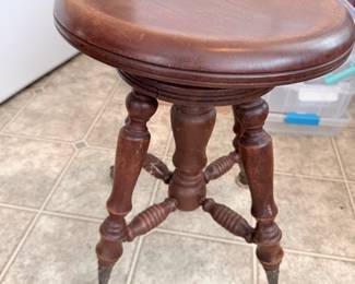 Antique Swivel Piano Stool