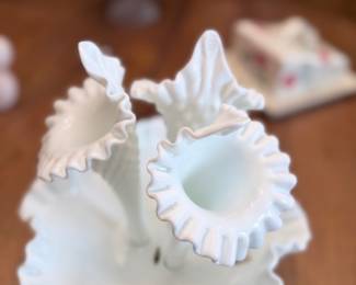 Fenton 4 Piece Epergne Vase