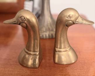 Brass Duck-head  Bookends 