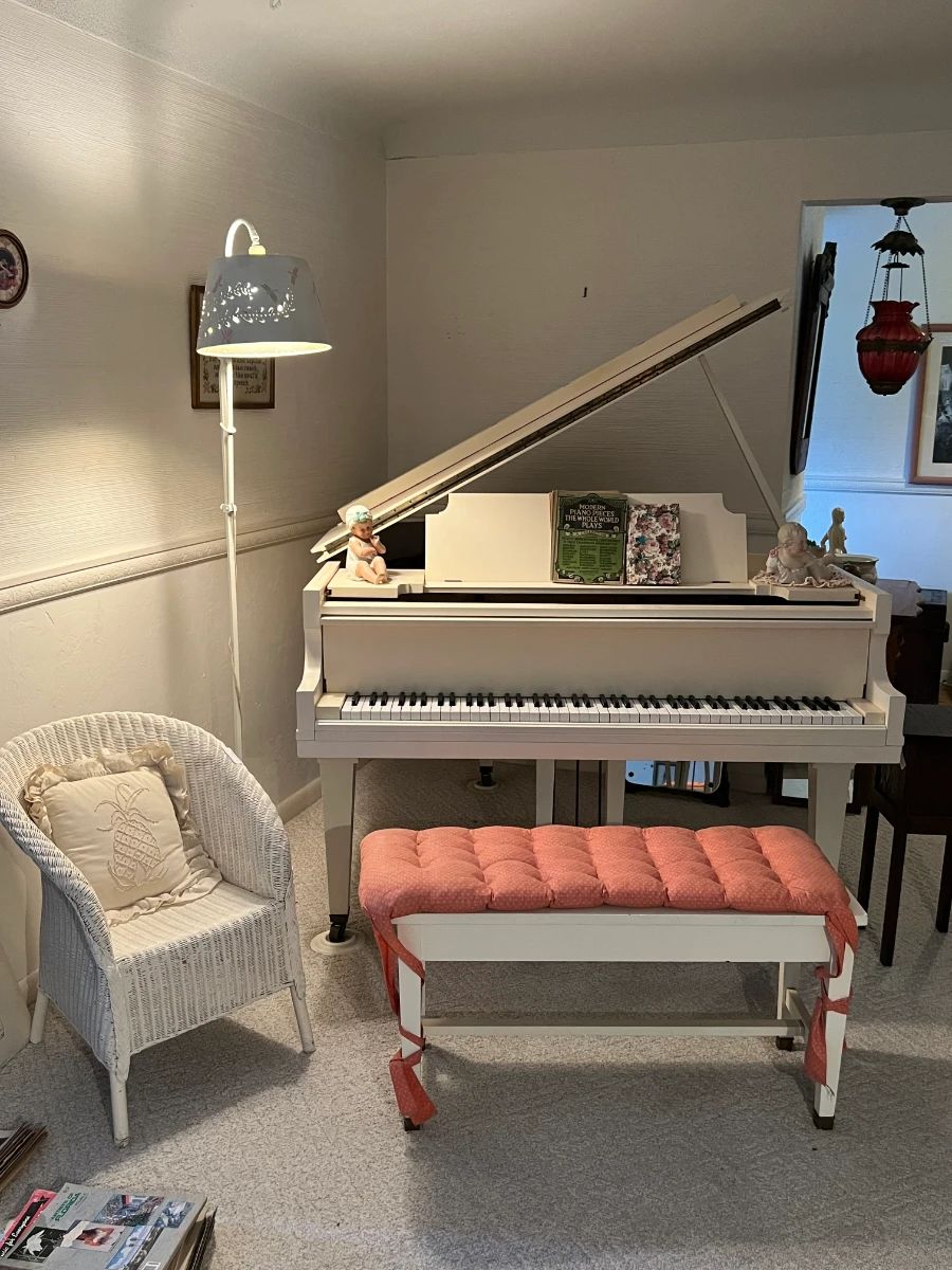 Antique Lyon & Healy White Baby Grand Piano - FREE! It is playable and all keys work fine! We have the complete history of this piano documented by our mother.