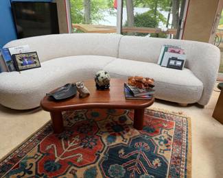 West Elm sectional and kidney coffee table