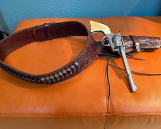 replica gun with leather holster