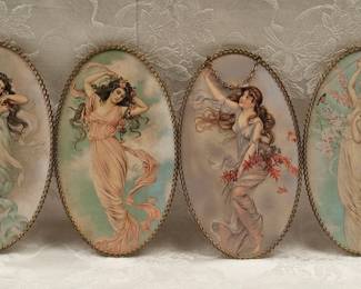 4 Beautiful Women in Brass Frames