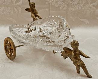 Brass Cherub Chariot