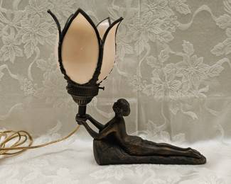 Nude Table Lamp W/ Tulip Shade