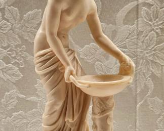 Santini Italy Alabaster Greek Goddess Nude Sculpture