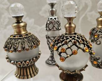 Jeweled and Metal Embellished Perfume Bottles