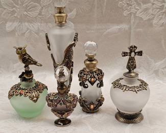 Metal & Jewel embellished Perfume Bottle Lot