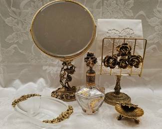 Brass Filigree Vanity Items