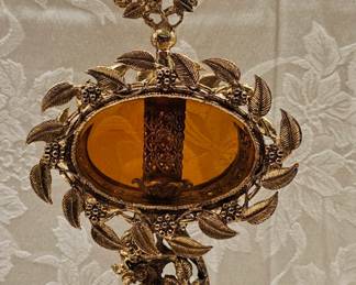 Brass Filigree & Amber Gladd Perfume Bottle