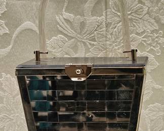 Woven Metal & Lucite Purse