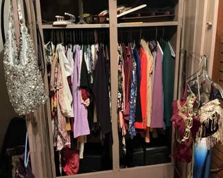 Vintage Clothing, purses, bedding, play station racing wheels & more