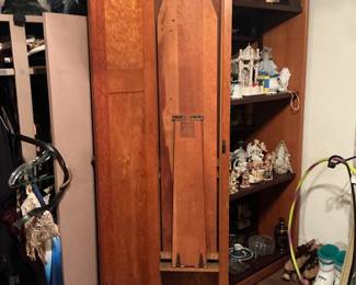 Working inside of ironing board closet