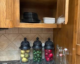 Decorative canisters, dishes