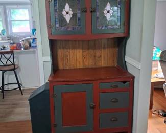 Adorable pie cabinet with beautiful touches!