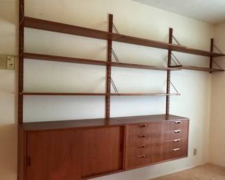 Midcentury danish teak modular wall unit