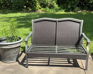 outdoor wicker love seat
