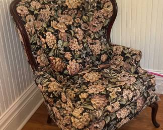 vintage floral wingback chair