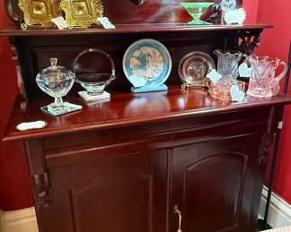 Reproduction Victorian-style Mahogany finished sideboard.  Beautiful!