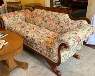 Duncan Phyfe sofa w/floral print; wonderful condition.