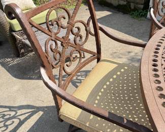 outdoor dining table close up
