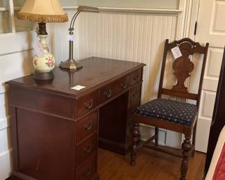 vintage wooden vanity desk