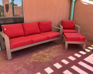 Red patio furniture