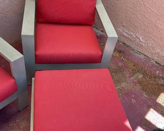 Red chair-32x32 ottoman-25x27x17