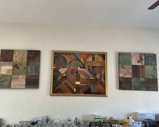 Middle- Richard Hall artwork-51x41 & 2 matching canvas 34x34