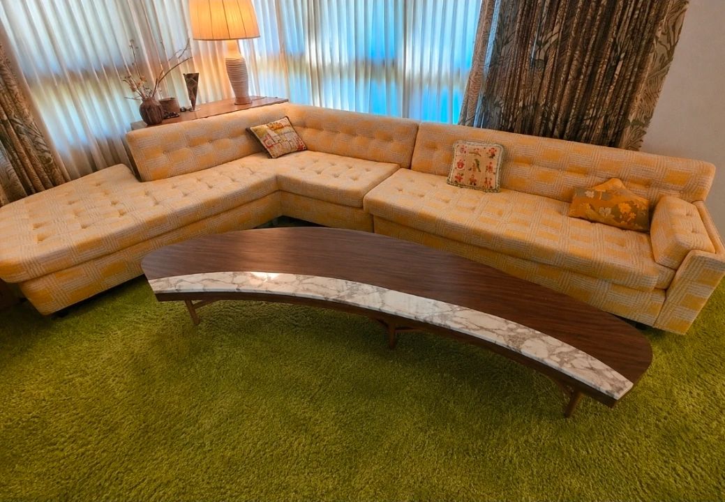 MCM couch w/ coffee table custom excellent 34x 153 coffee table 93x25