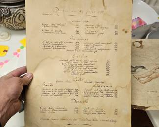 Vintage Paris Menus