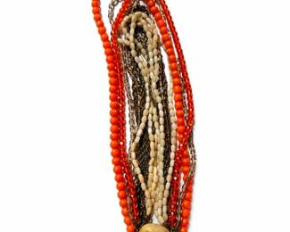 Multi-strand w/ orange beads among others
