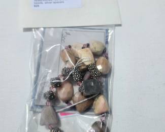 Stone Opals Opals/stones, red and pink beads, silver spacers 925 Sterling