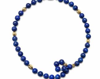 Blue Lapis Royal blue lapis beads w/ gold tone spacers