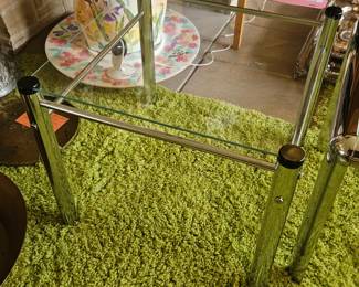 MCM glass metal side table