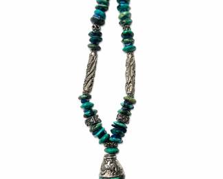 Turq Oval Turquoise & silver oval, silver, turquoise and lapis bead spacers