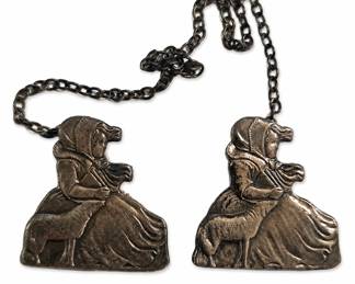 Little Bo Peep Sterling Bib Clamps
